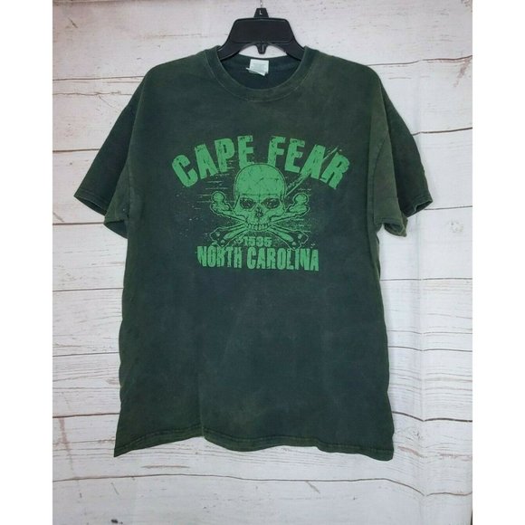 Gildan Ultra Cotton Large Cape Fear 1585 North Carolina Skull Graphics T Shirt - Picture 4 of 11